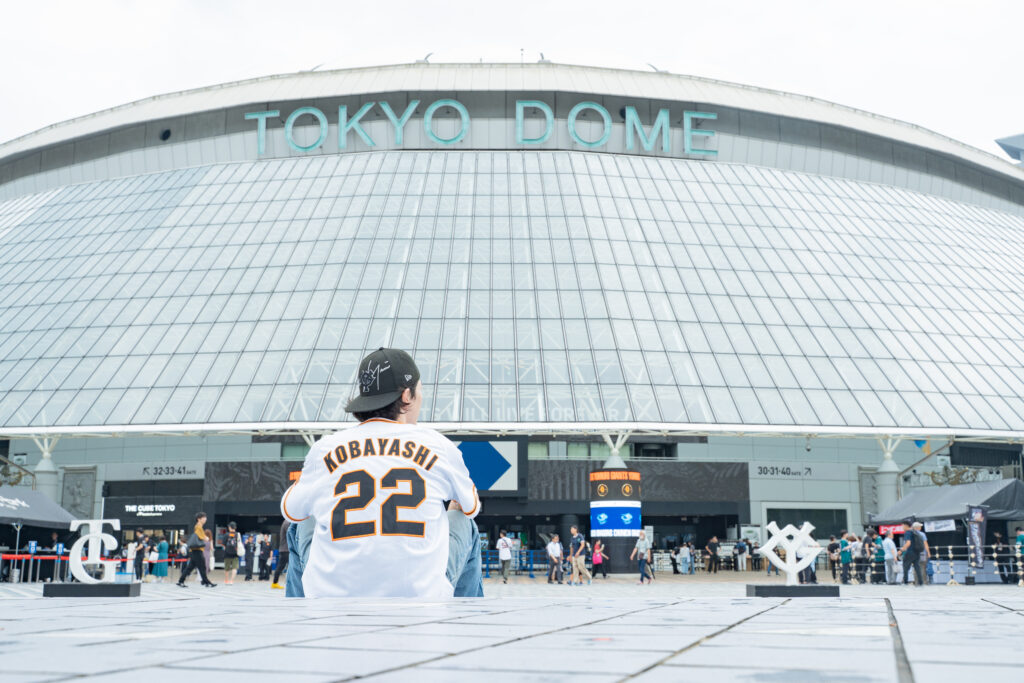 東京ドームとメイカヒット代表の田中