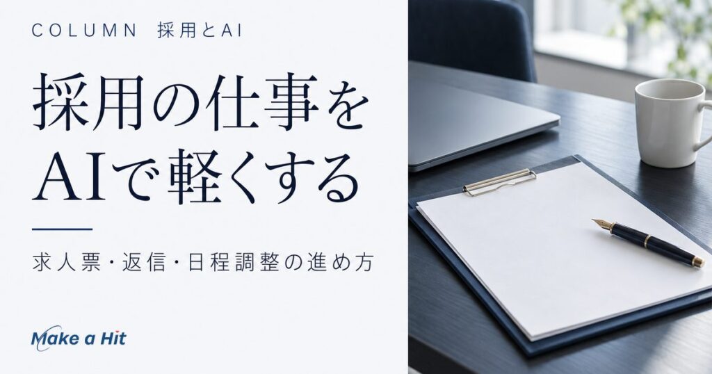 採用にAIを使う方法｜求人票・応募者への返信・日程調整を中小企業で回す手順