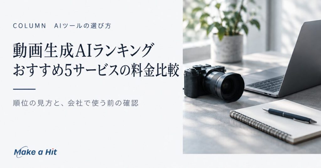 動画生成AIのランキングと、おすすめ5サービスの料金比較と選び方を解説する記事のアイキャッチ